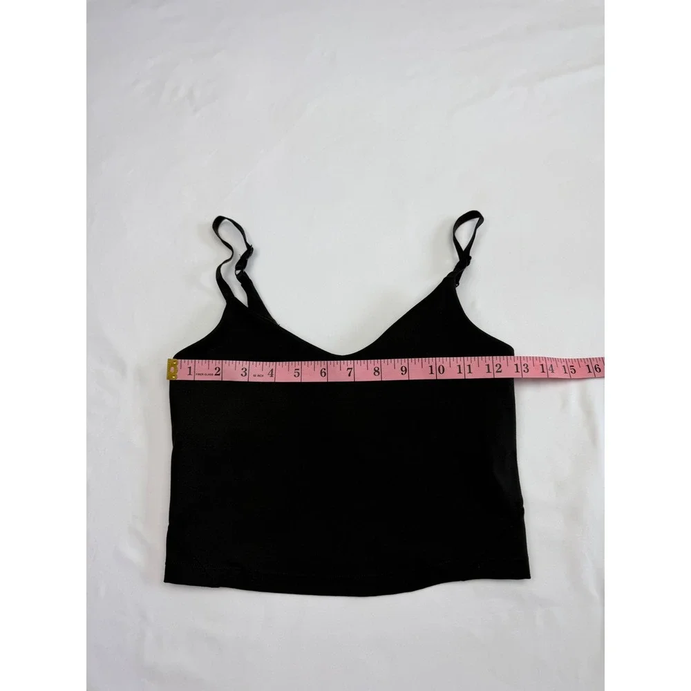 Sommer Ray Womens Black Adjustable Strap Crop Top Camisole with Shelf Bra S/P - Picture 8 of 9